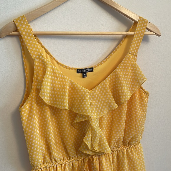 BeBop Polka Dot Yellow Summer Dress - Picture 6 of 7